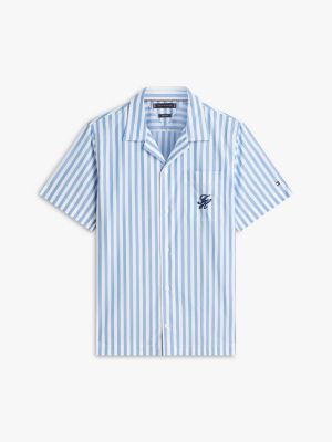 Мужские рубашки Tommy Hilfiger Striped Paper-Touch Camp Shirt — фото 5