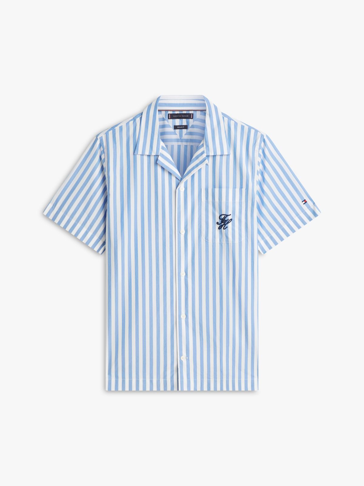 Striped Paper-Touch Camp Shirt — Blue Spell Stripe