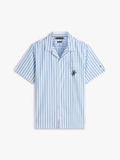 Striped Paper-Touch Camp Shirt — Blue Spell Stripe 5