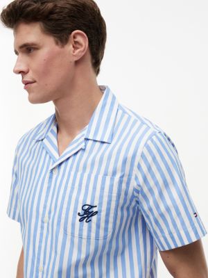 Мужские рубашки Tommy Hilfiger Striped Paper-Touch Camp Shirt — фото 3