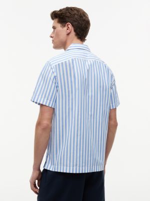 Мужские рубашки Tommy Hilfiger Striped Paper-Touch Camp Shirt — фото 4