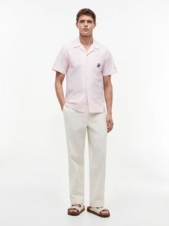 Striped Paper-Touch Camp Shirt — Classic Pink Stripe 2