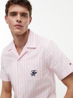 Striped Paper-Touch Camp Shirt — Classic Pink Stripe 3