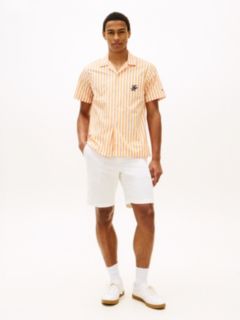 Striped Paper-Touch Camp Shirt — Orange Hype/White Stripe 3