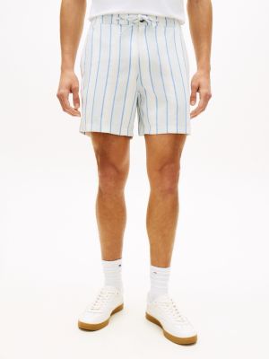 Regular Fit 8" Beach Short, Blue/White Stripe