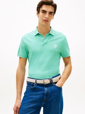 Regular Fit Script Monogram Pique Polo, Arctic Aqua