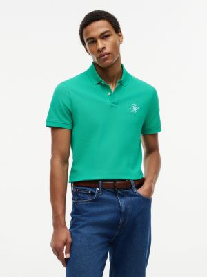 Regular Fit Script Monogram Pique Polo, Jade Wink