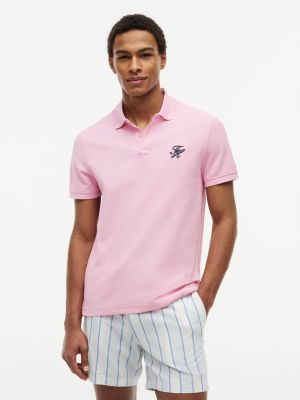 Regular Fit Script Monogram Pique Polo, Classic Pink