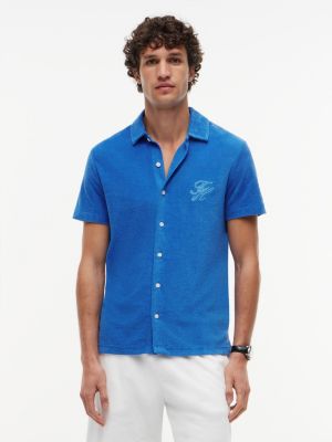 Script Monogram Terry Toweling Polo, Blue Orbit
