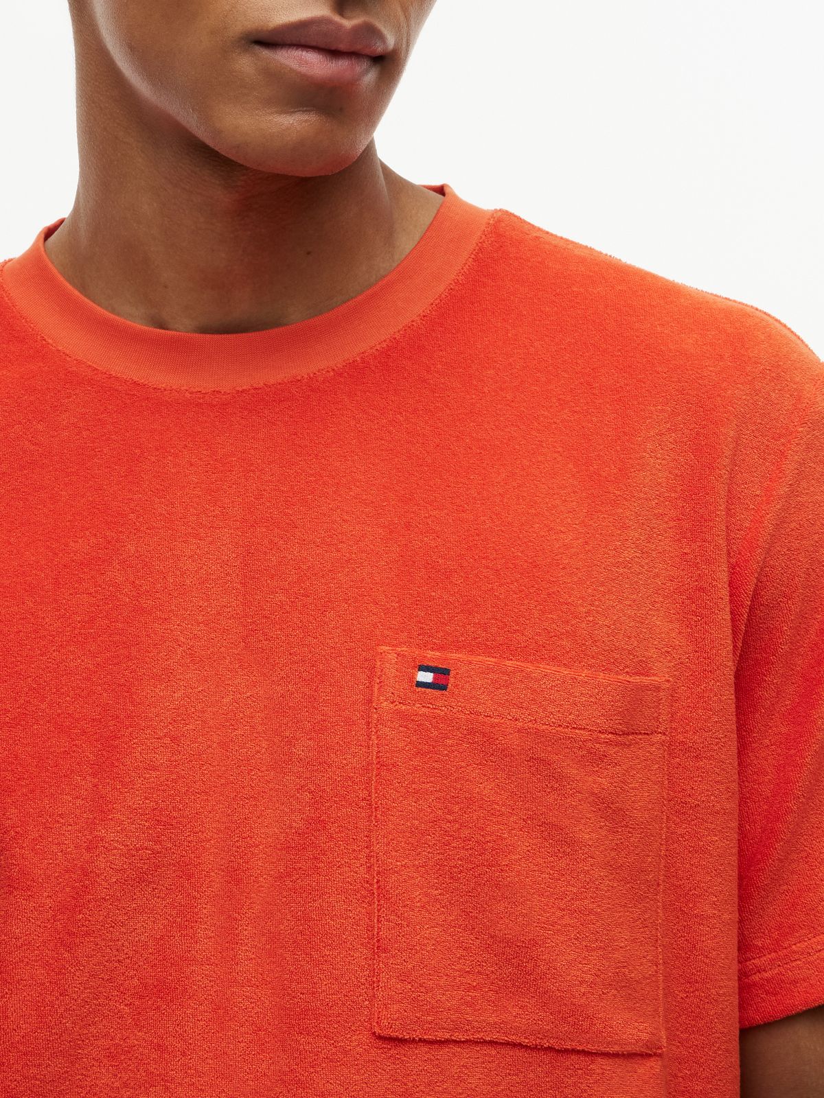 Terry Toweling Pocket T-Shirt — Brilliant Orange