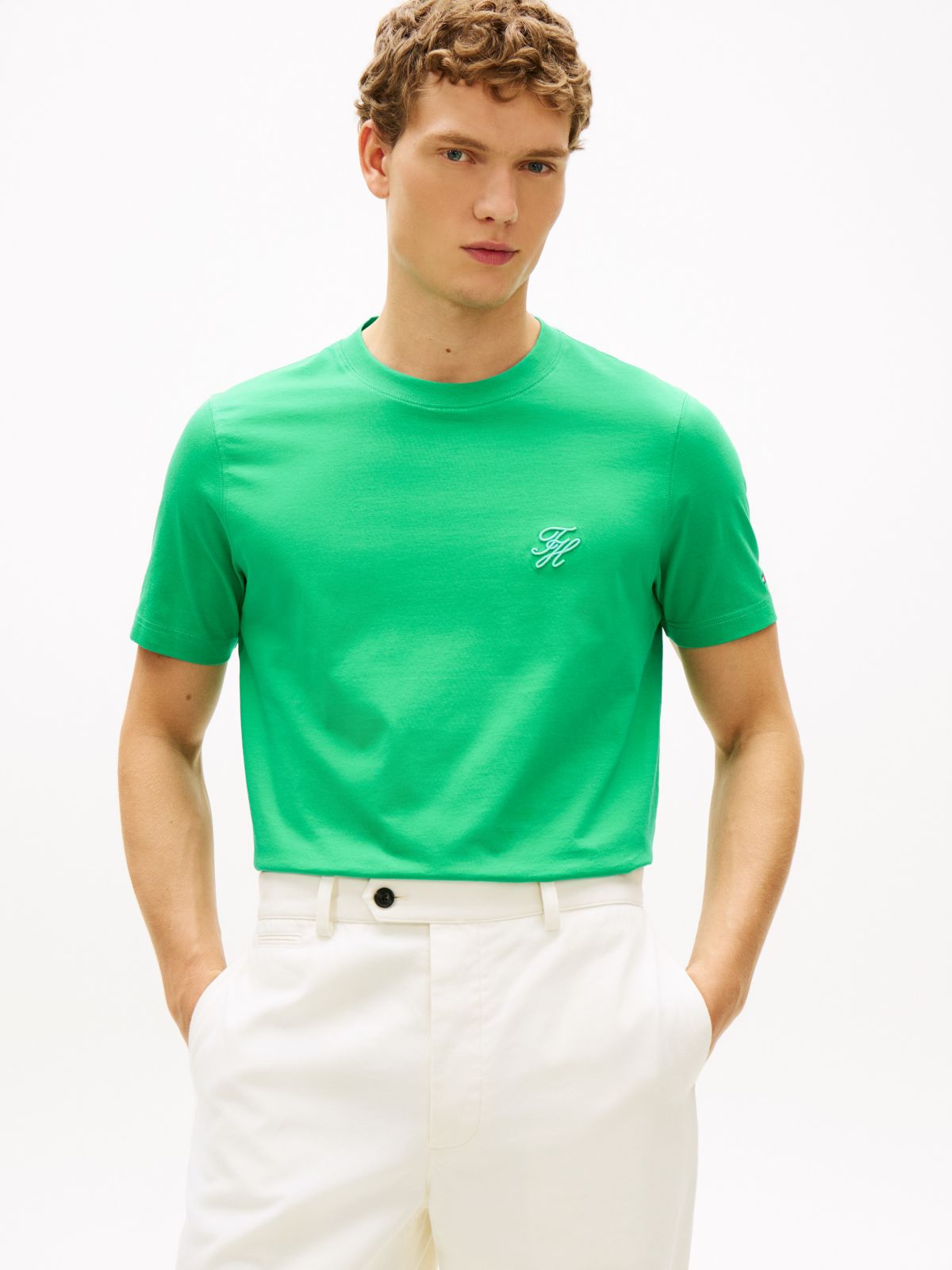 Embroidered Script Monogram T-Shirt — Jade Wink