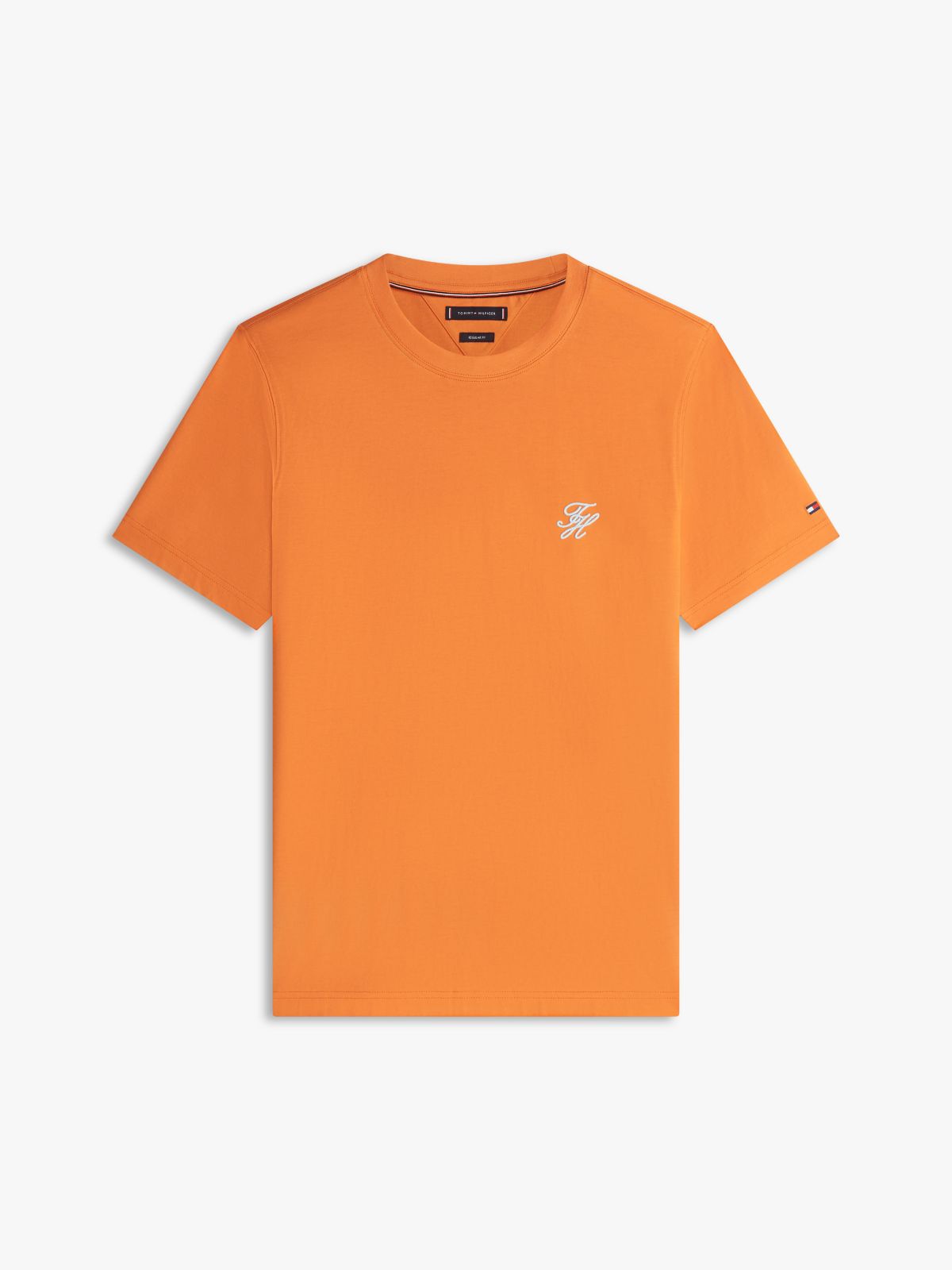 Embroidered Script Monogram T-Shirt — Brilliant Orange