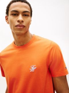 Embroidered Script Monogram T-Shirt — Brilliant Orange 2