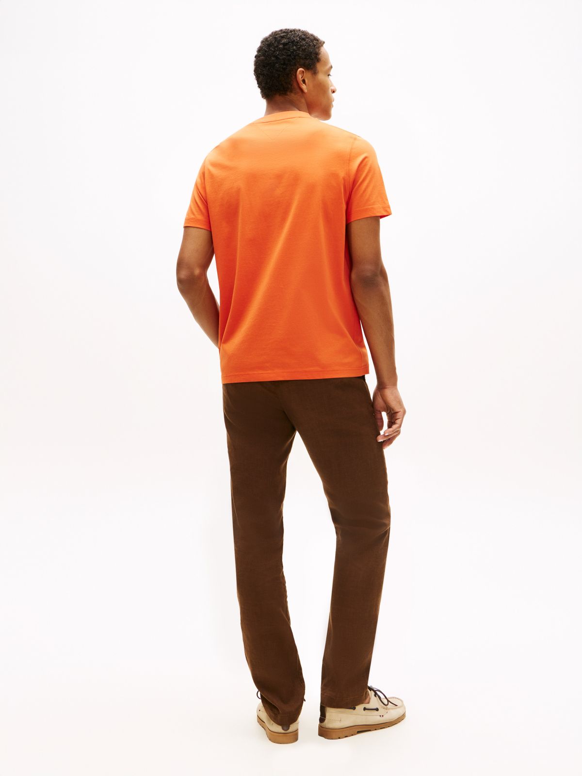 Embroidered Script Monogram T-Shirt — Brilliant Orange