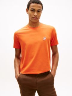Embroidered Script Monogram T-Shirt — Brilliant Orange 1