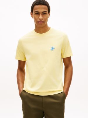 Embroidered Script Monogram T-Shirt, Citronella