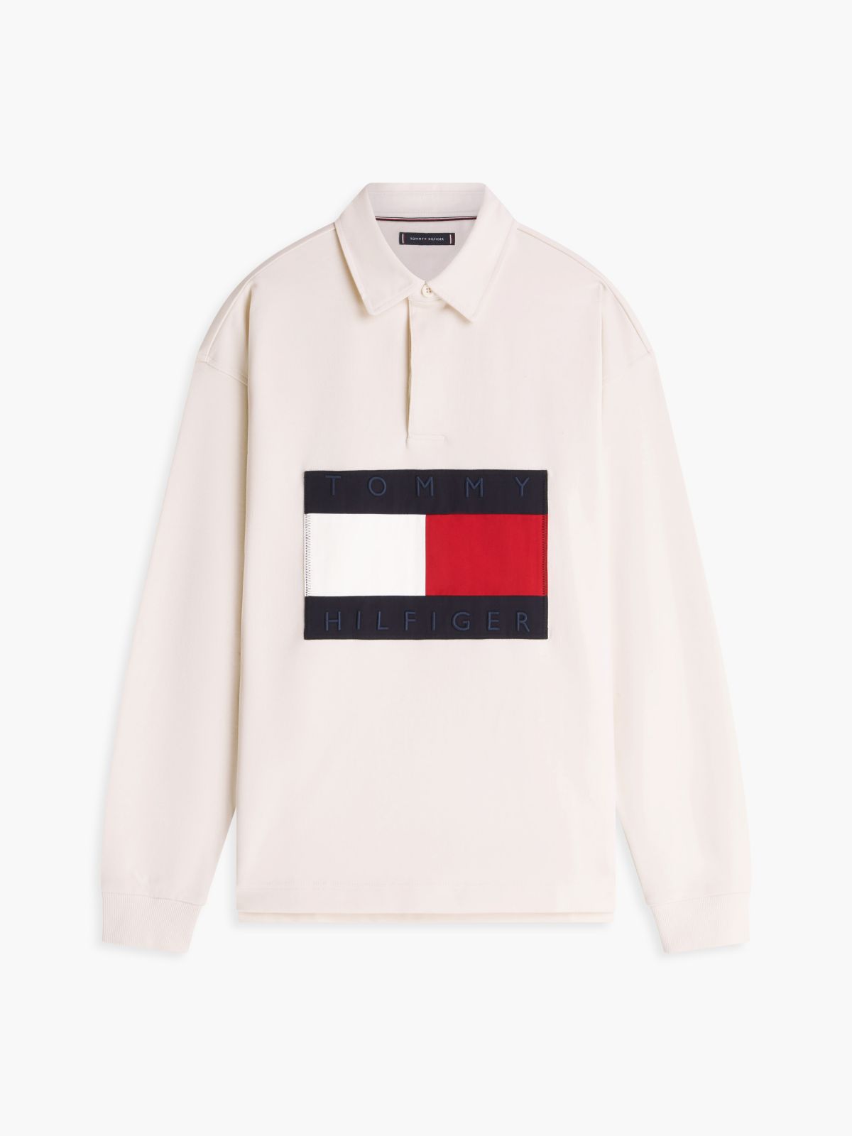 Big Flag Logo Rugby Sweatshirt — Ivory Petal