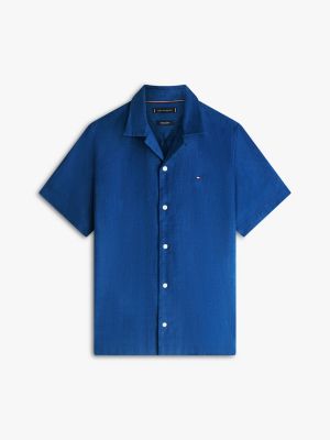 Мужские рубашки Tommy Hilfiger Regular Fit Linen-Blend Camp Shirt — фото 5