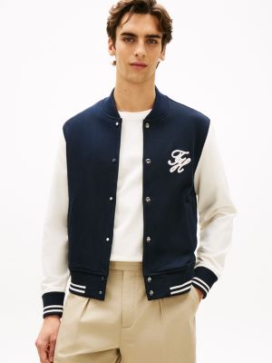 Script Monogram Heavyweight Terry Bomber, Navy