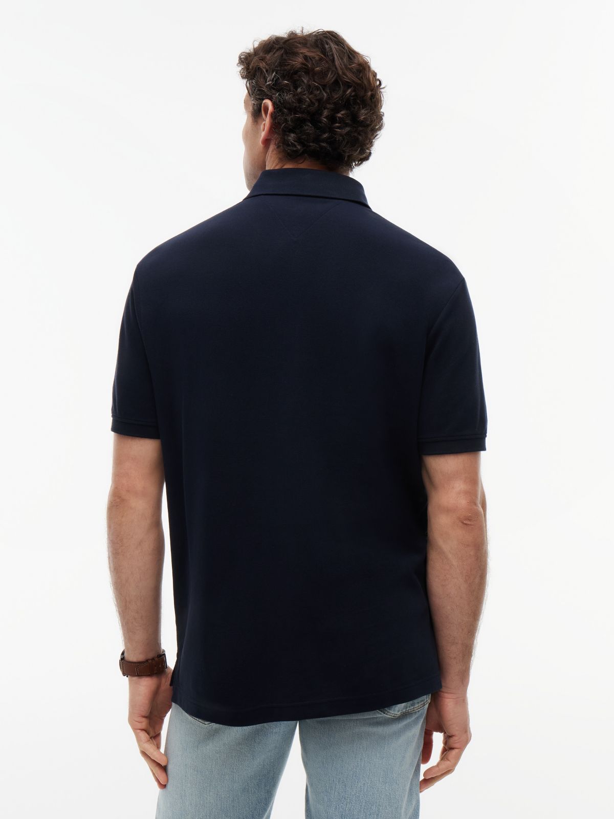 Classic Fit Crest Logo Polo — Navy