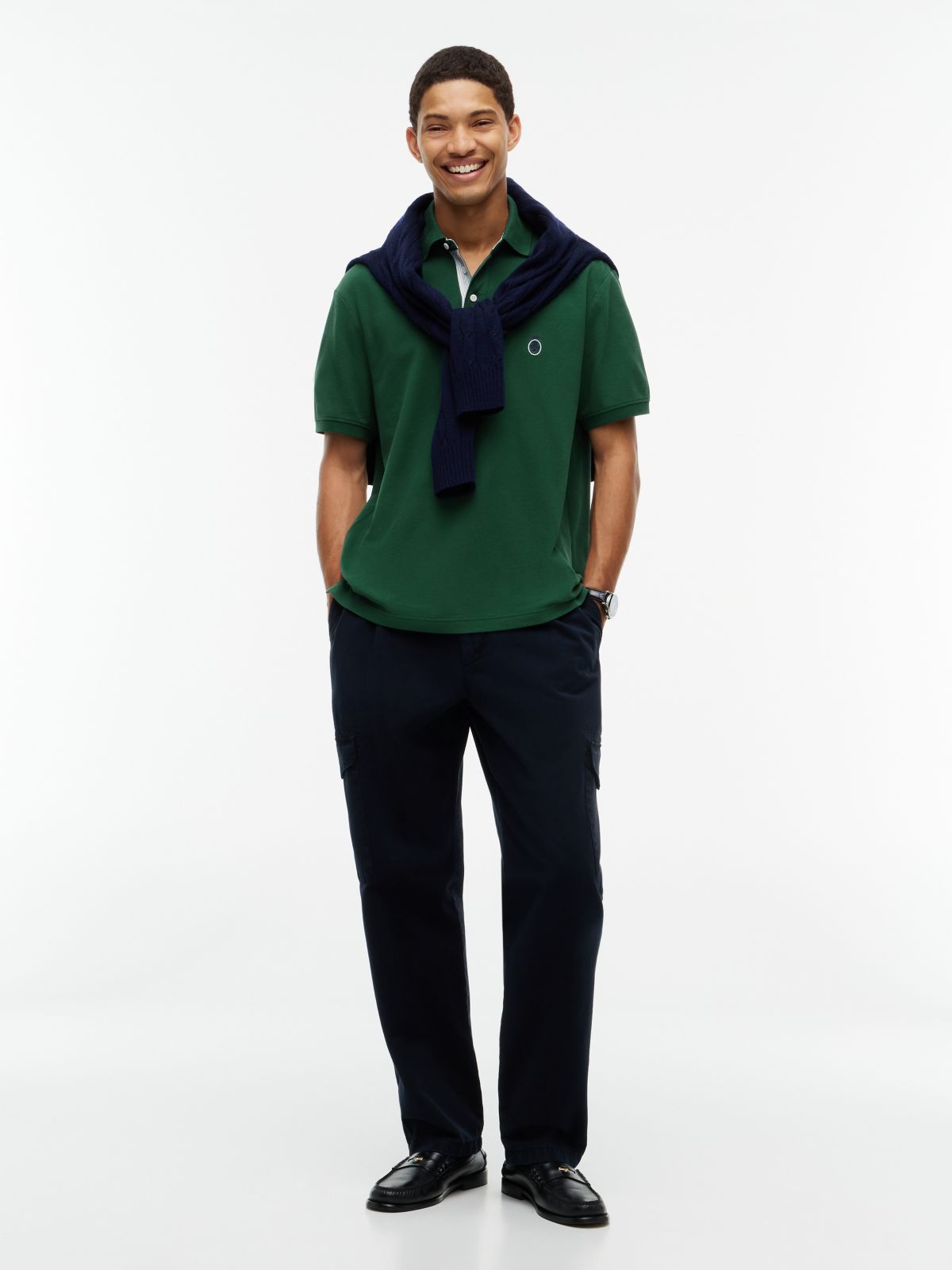 Classic Fit Crest Logo Polo — Ornamental Green