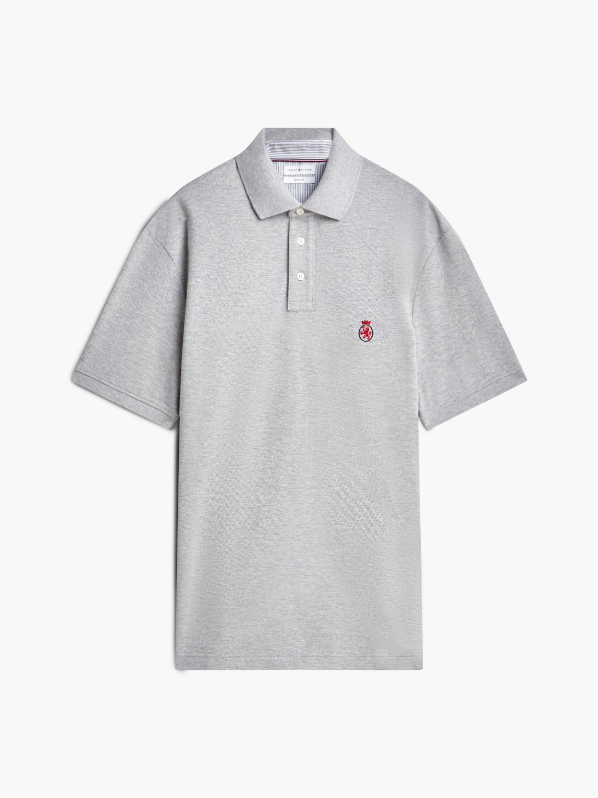 Classic Fit Crest Logo Polo — Grey Heather