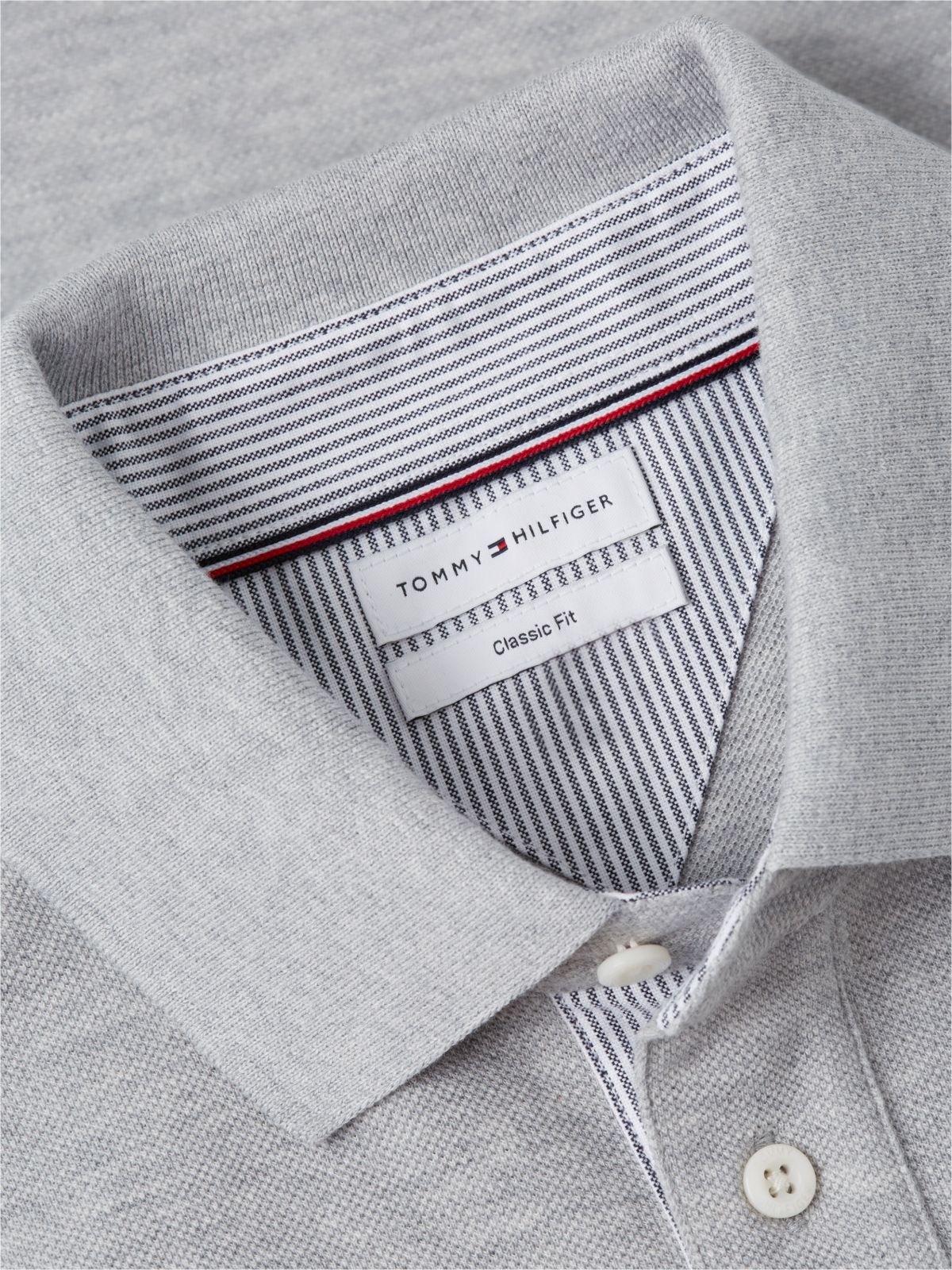 Classic Fit Crest Logo Polo — Grey Heather