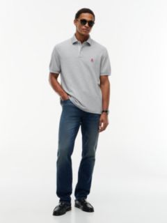 Classic Fit Crest Logo Polo — Grey Heather 2