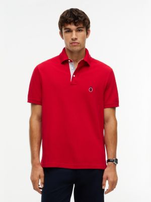 Classic Fit Crest Logo Polo, Medium Red