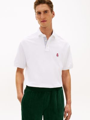 Classic Fit Archive Crest Logo Polo, White