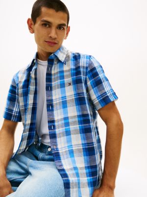 Мужские рубашки Tommy Hilfiger Plaid Cotton-Linen Blend Shirt — фото 2