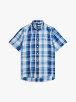 Мужские рубашки Tommy Hilfiger Plaid Cotton-Linen Blend Shirt — фото 5
