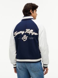 Nautical Mixed-Media Bomber Jacket — Light Navy 4