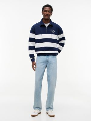 Мужские худи Tommy Hilfiger Breton Stripe Quarter-Zip Sweatshirt — фото 2
