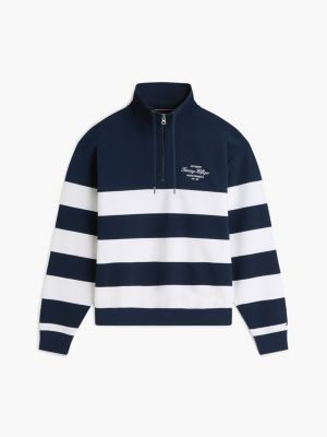 Мужские худи Tommy Hilfiger Breton Stripe Quarter-Zip Sweatshirt — фото 5