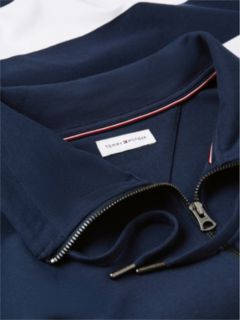Breton Stripe Quarter-Zip Sweatshirt — Light Navy 6