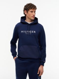 Marina Club Logo Mixed-Media Hoodie — Light Navy 1