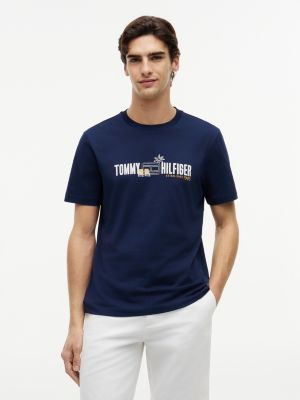 Cabana Flag Logo T-Shirt, Carbon Navy