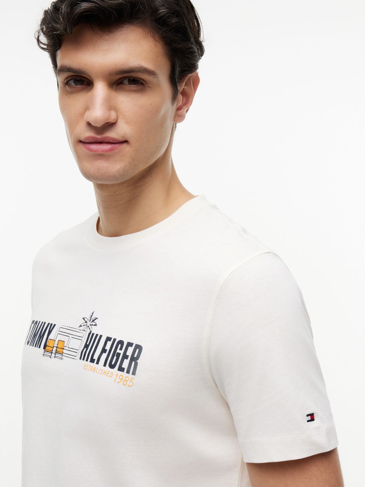 Cabana Flag Logo T-Shirt — Ivory Petal