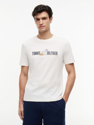 Cabana Flag Logo T-Shirt, Ivory Petal