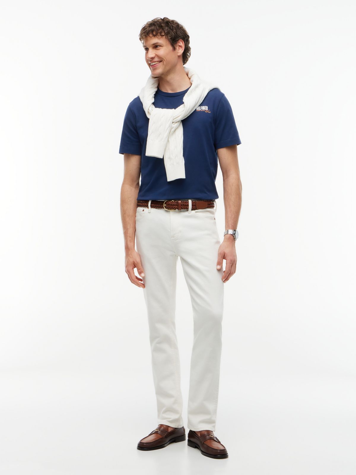 Desert Palm Back Graphic T-Shirt — Light Navy