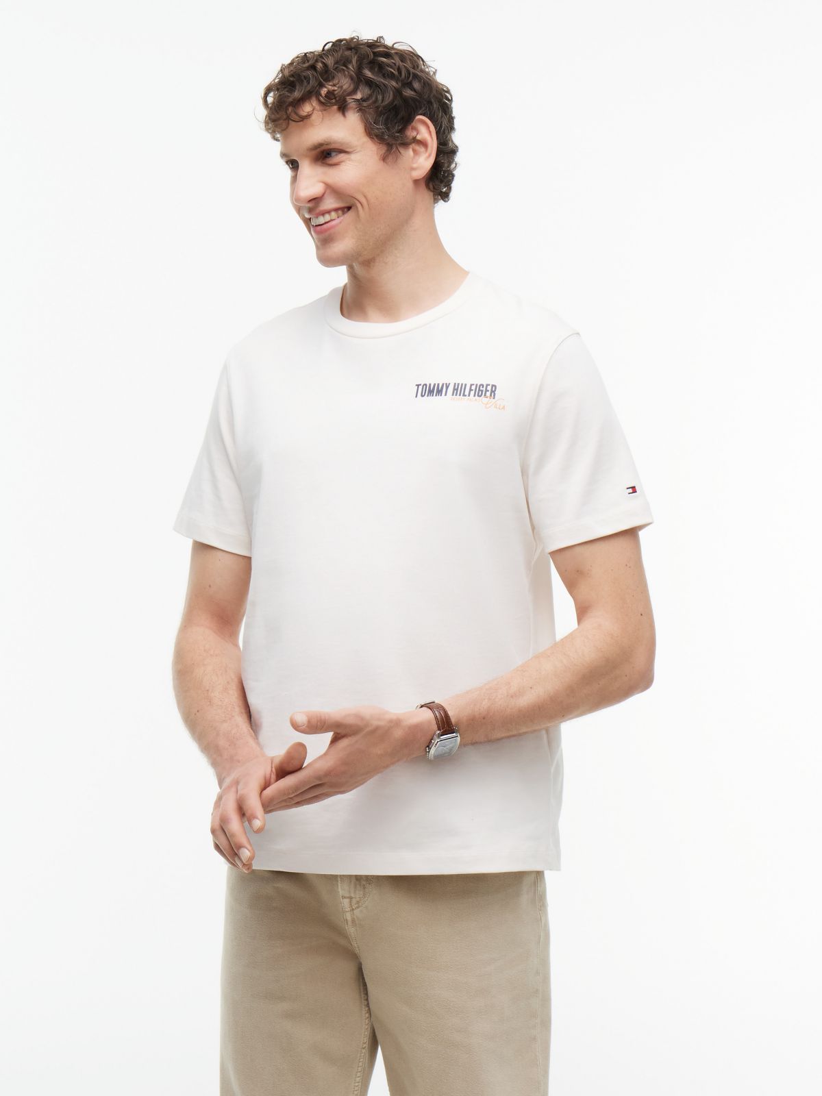 Desert Palm Back Graphic T-Shirt — Ivory Petal