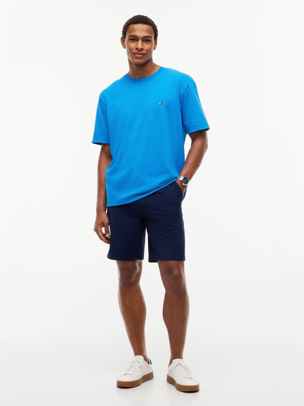 Marina Club Logo Cuffed T-Shirt — Liberty Blue