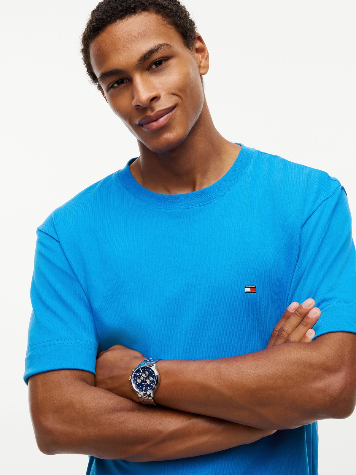 Marina Club Logo Cuffed T-Shirt — Liberty Blue