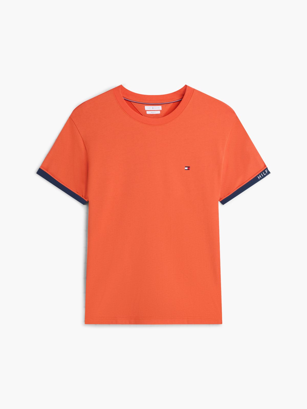 Marina Club Logo Cuffed T-Shirt — Brilliant Orange
