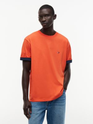 Marina Club Logo Cuffed T-Shirt, Brilliant Orange