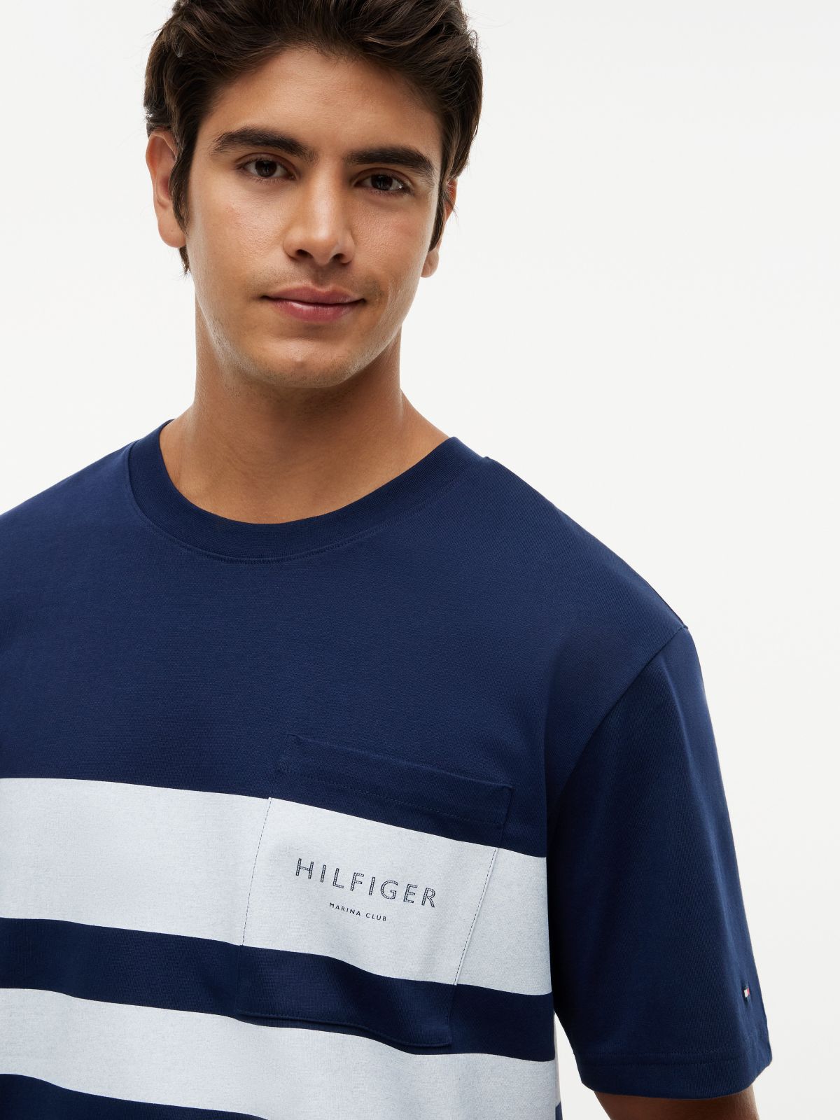 Marina Club Logo Pocket T-Shirt — Light Navy