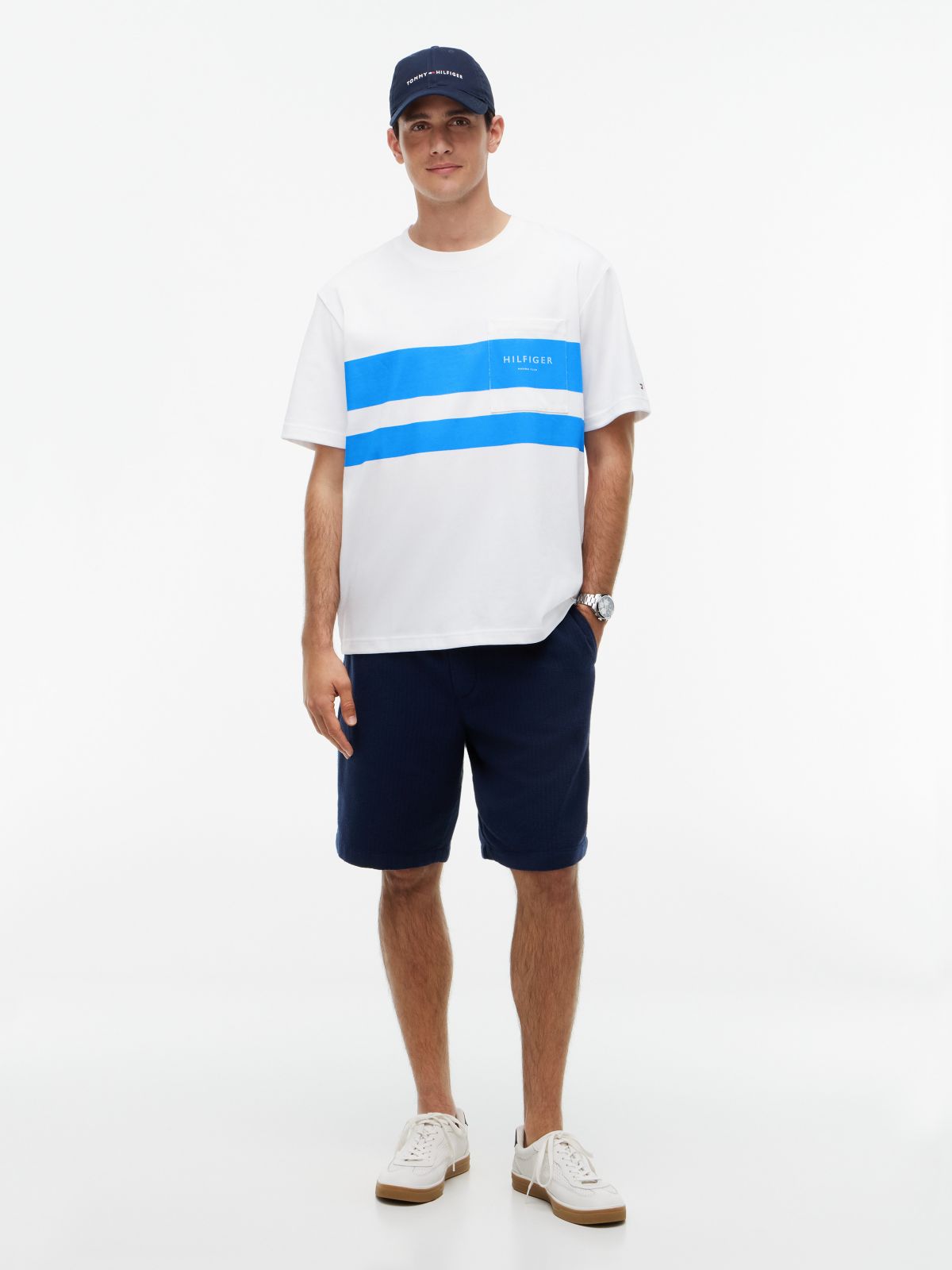 Marina Club Logo Pocket T-Shirt — White