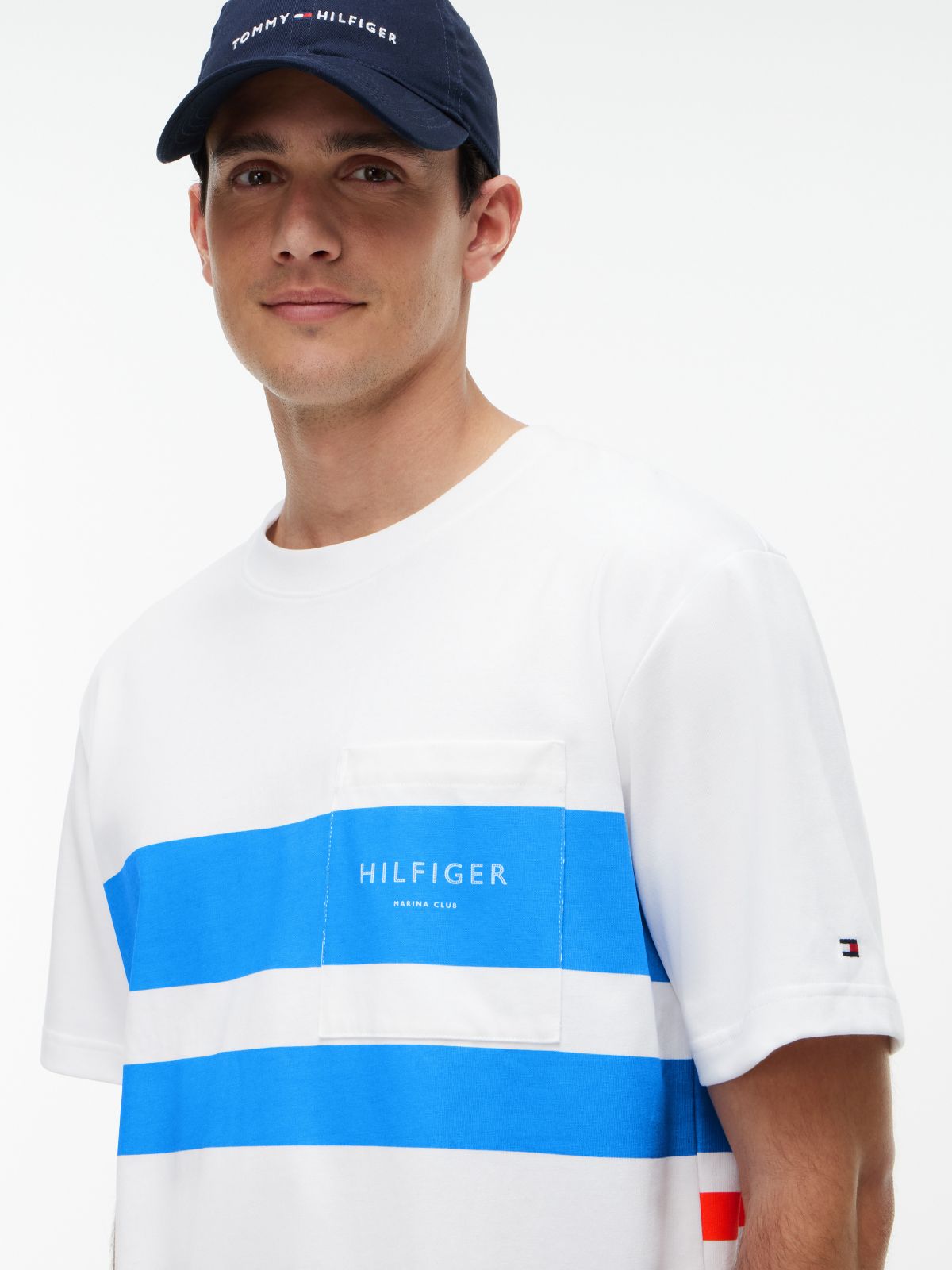 Marina Club Logo Pocket T-Shirt — White