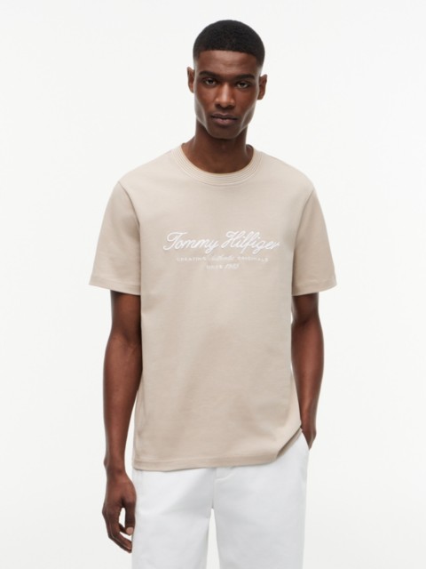 Мужские футболки Tommy Hilfiger Nautical Script Logo Striped T-Shirt